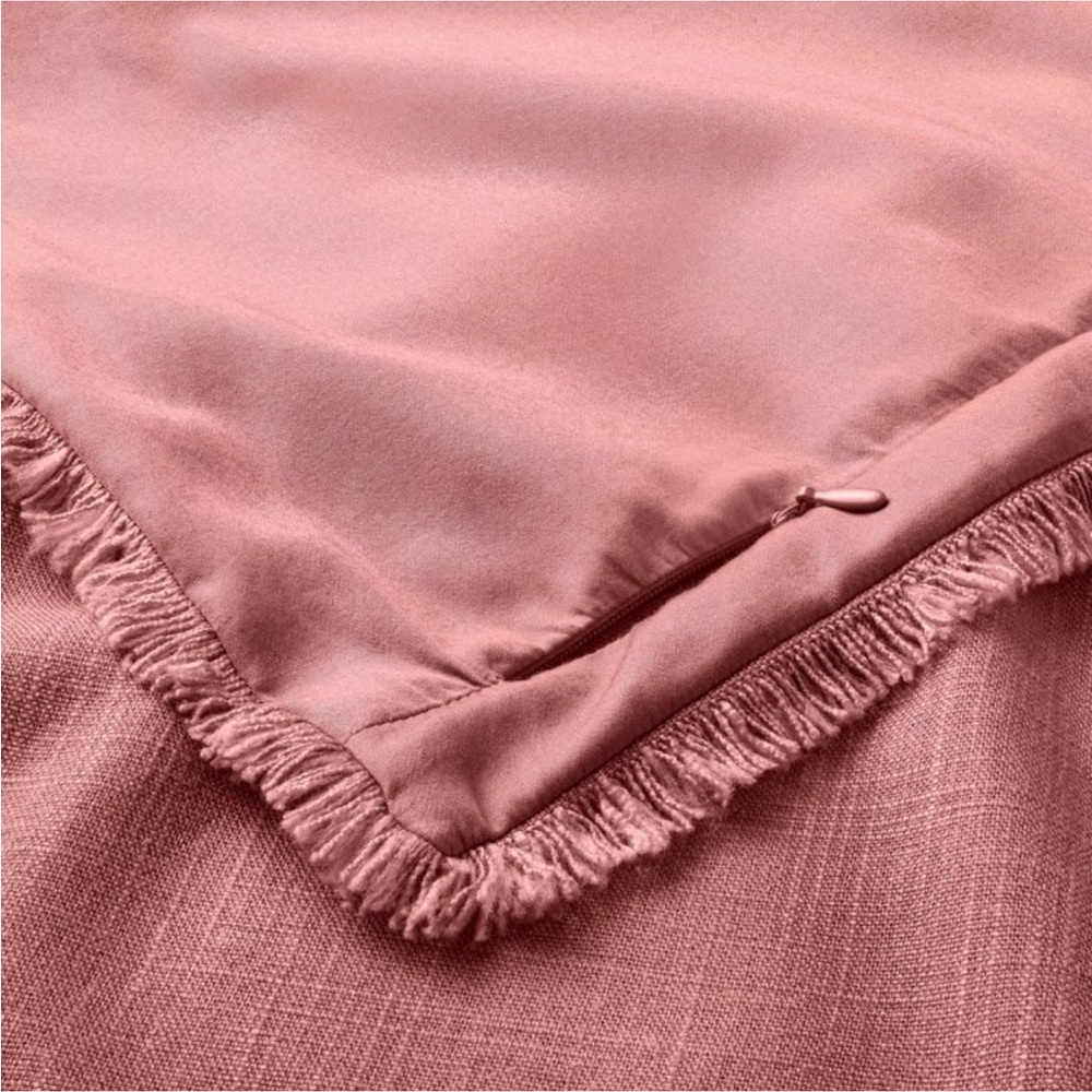 New Casaluna Pillow Sham Linen Blend Heavyweight Standard Size in Rose Pink - Picture 6 of 11